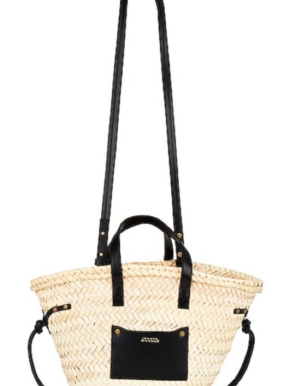 Isabel Marant Cadix Natural Straw Tote with Black Trim
